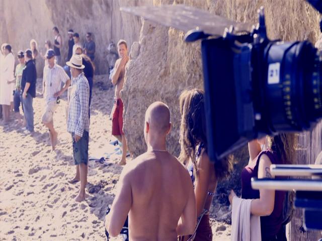 Behind the scenes of video shoot